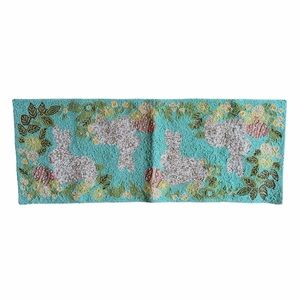 Pier 1 Beaded Table Runner Bunny Rabbit Spring Easter Egg Heavy  14" x 36"